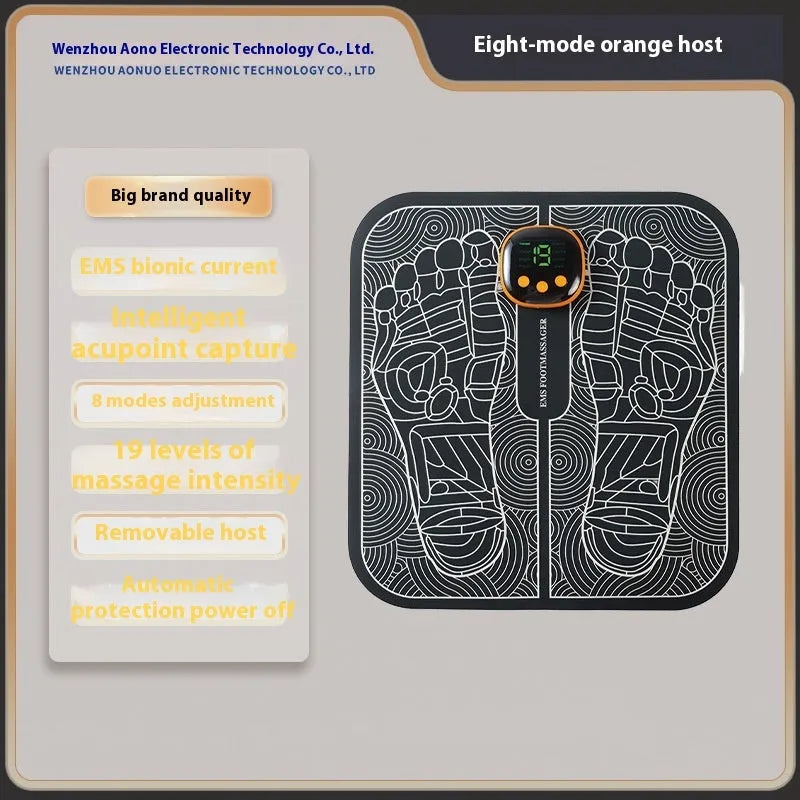 USB rechargeable reflexology foot massager mat with remote control and adjustable settings