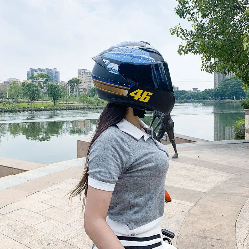 Grey and yellow ABS motorcycle helmet for commuting available in six sizes