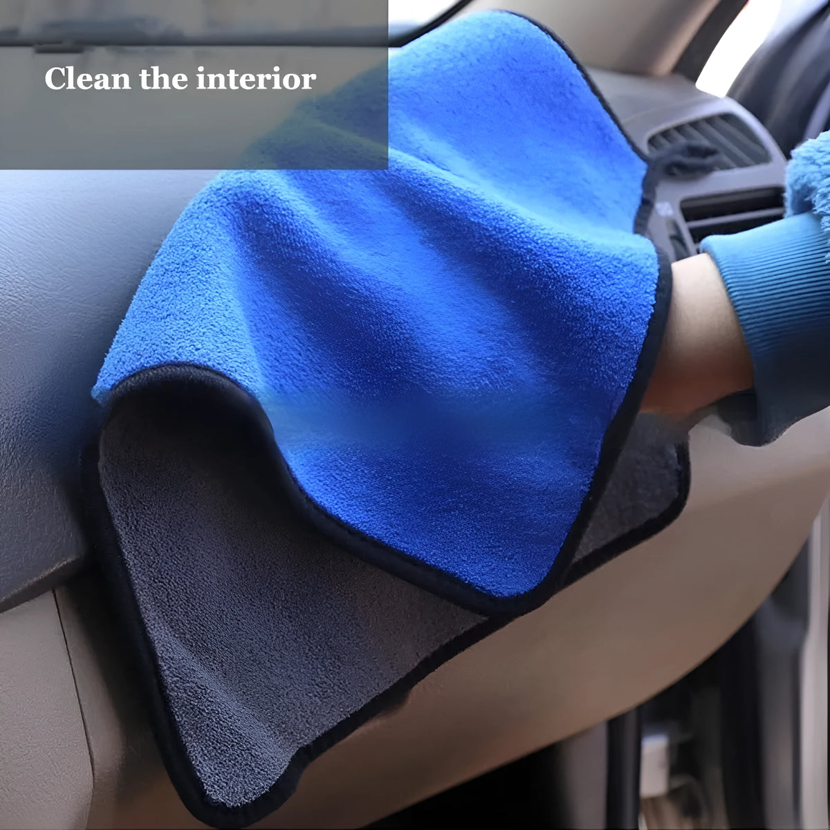 Yellow thickened absorbent coral fleece car wipes 5-piece set for cleaning