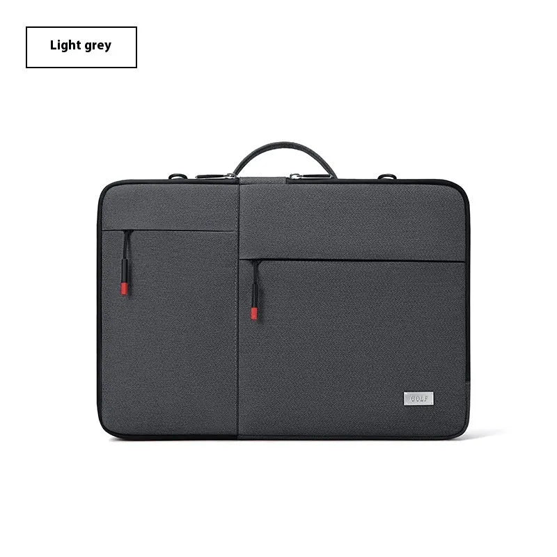 Men's 14-inch laptop shoulder bag in dark gray Oxford fabric with shockproof protection