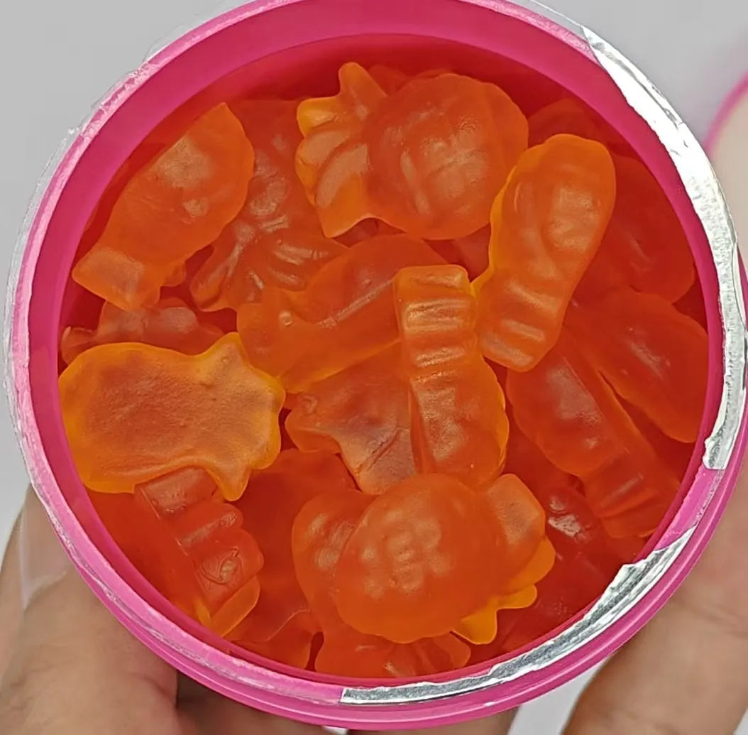 Box of probiotic gummy tablets with pineapple flavour, 60 tablets for adult use