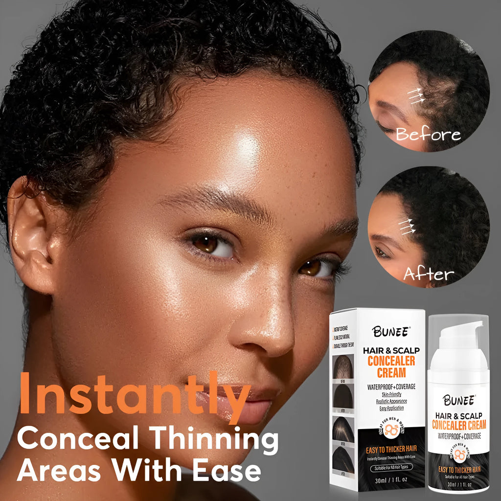 30 ml bottle of dense scalp concealer pomade for covering thinning hair and nourishing the scalp.