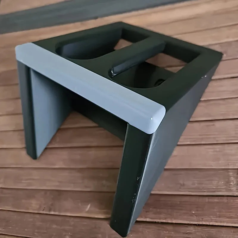Black punk-style plastic pistol display stand for model guns