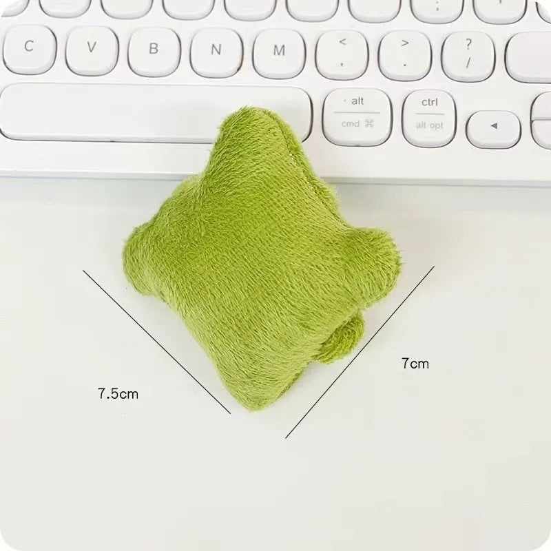 Blue polyester plush wrist protector mouse pad with mini pillow cushioning