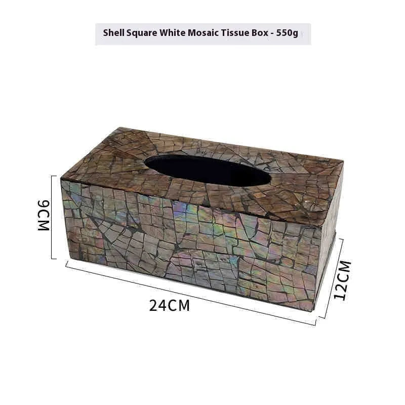 Black shell tissue box storage with removable organisation tray in rectangular and square minimalist designs