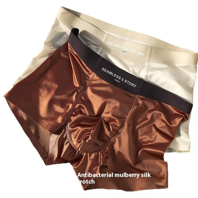 Men's Ice Silk underwear in mid waist design showing solid colour options