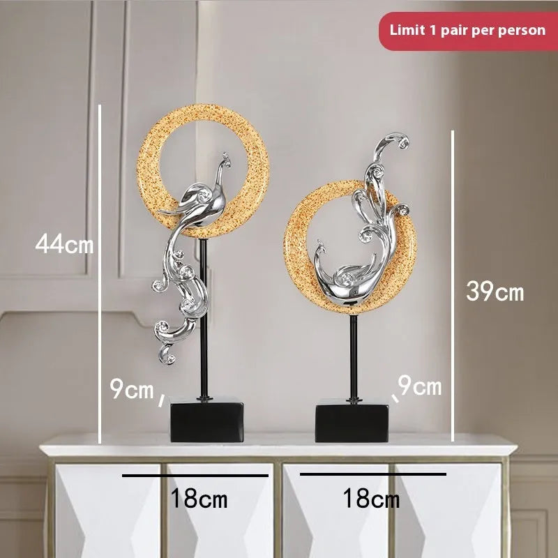 Resin Phoenix ornament in European style with detailed moulded design