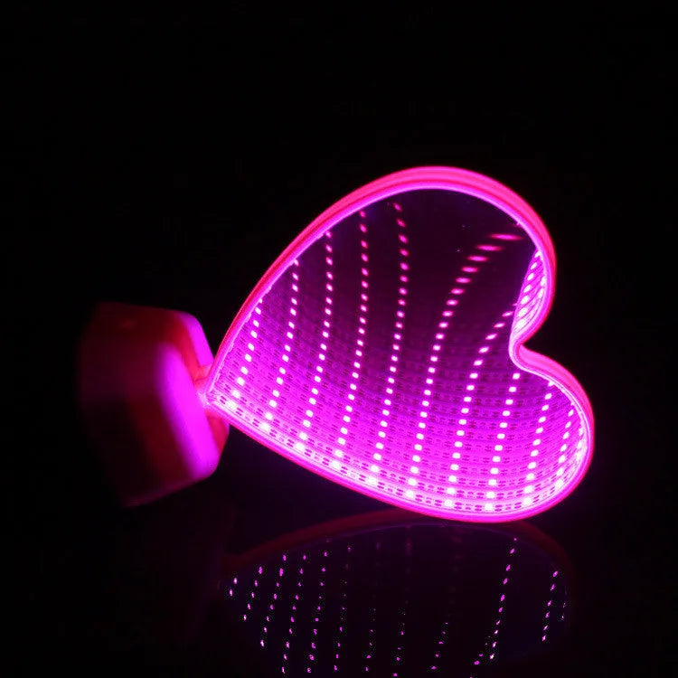 LED double-sided love tunnel light with rose red illumination on decorative base
