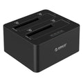 ORICO 6629US3 dual-disk USB 3.0 mobile hard disk box in black ABS plastic for 3.5-inch drives