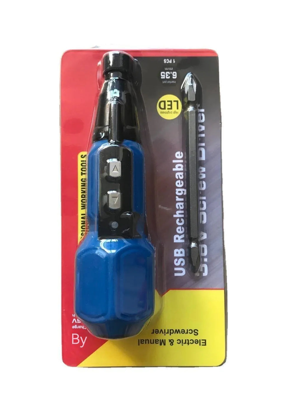 Alloy steel straight handle electric screwdriver with 36V lithium battery in black or blue colour