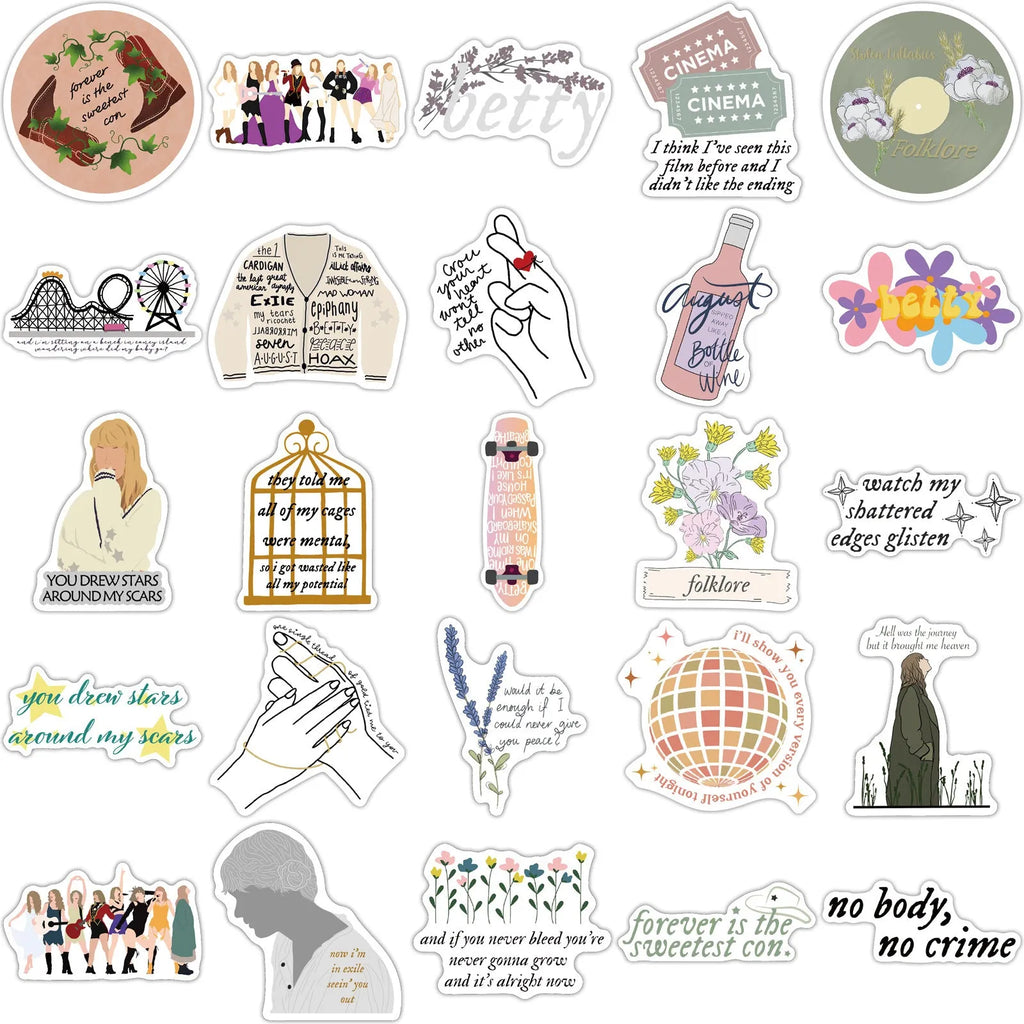 50 sheets of waterproof graffiti cartoon stickers in 4-6cm size for luggage and notebook decoration