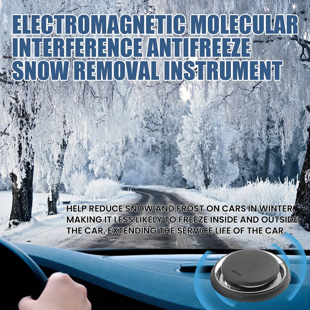 Black portable car de-icing instrument with compact 7.4 cm square dimensions for vehicle ice removal