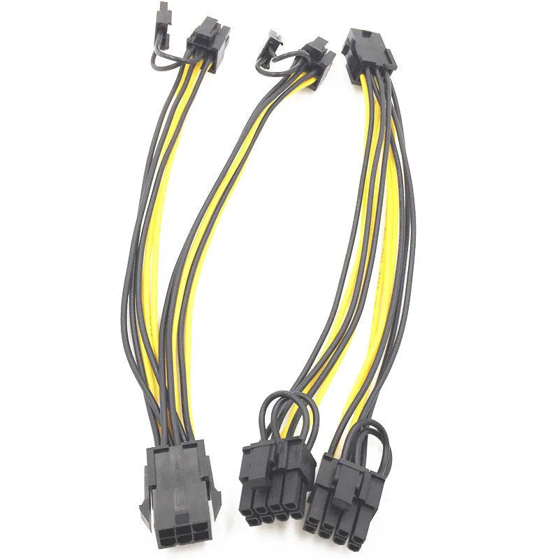 6 pin to dual 8 pin graphics card power supply cable with oxygen-free copper wire for PC use
