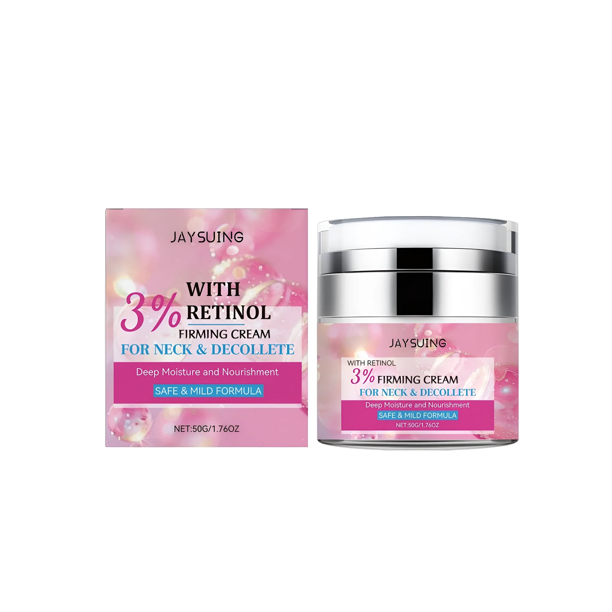 50g jar of retinol and hyaluronic acid anti-aging firming cream