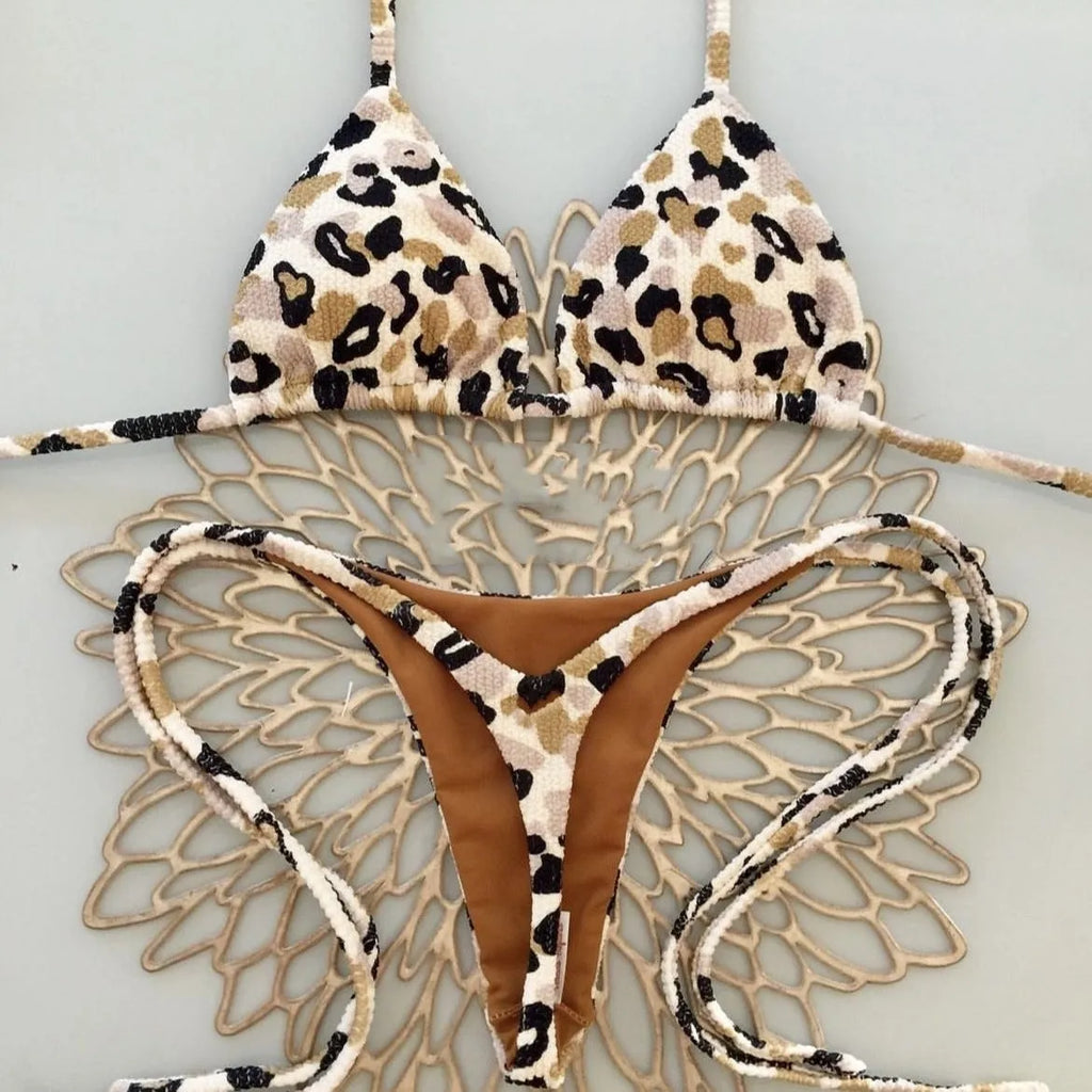Women's printed bikini swimsuit in a briefs style with quick-dry fabric, shown in colour RT2110.