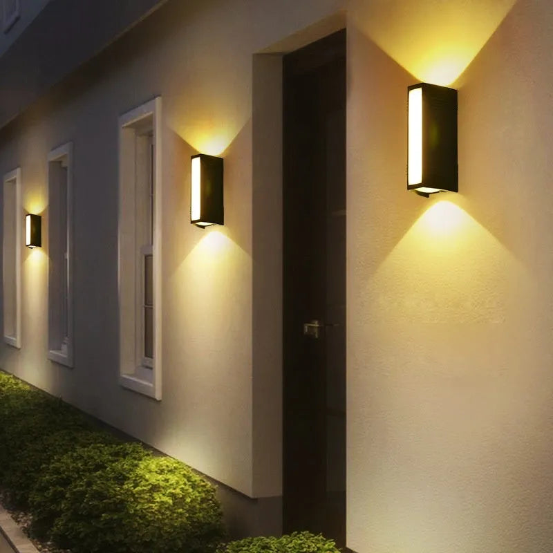 Up down photo outdoor wall washer warm white light modern simplicity style on exterior wall