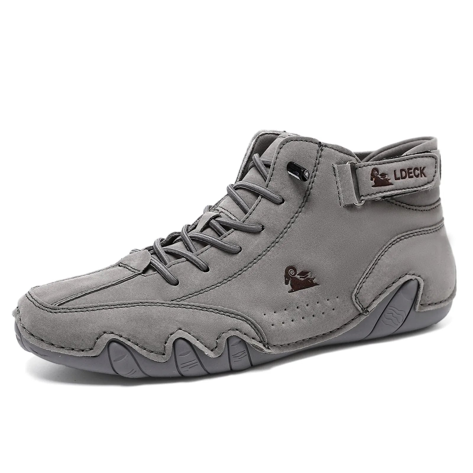 Octopus high top men's shoes in khaki colour with microfiber upper and rubber soles