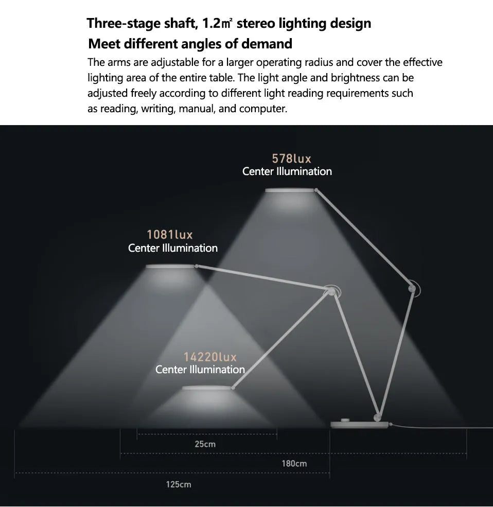 ProLED smart folding desk lamp with adjustable arm and LED light panel on a wooden desk.