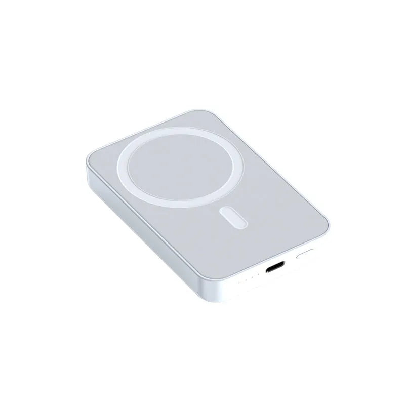 Magnetic wireless power bank in pink, purple or white with 20000mAh capacity and 20W output
