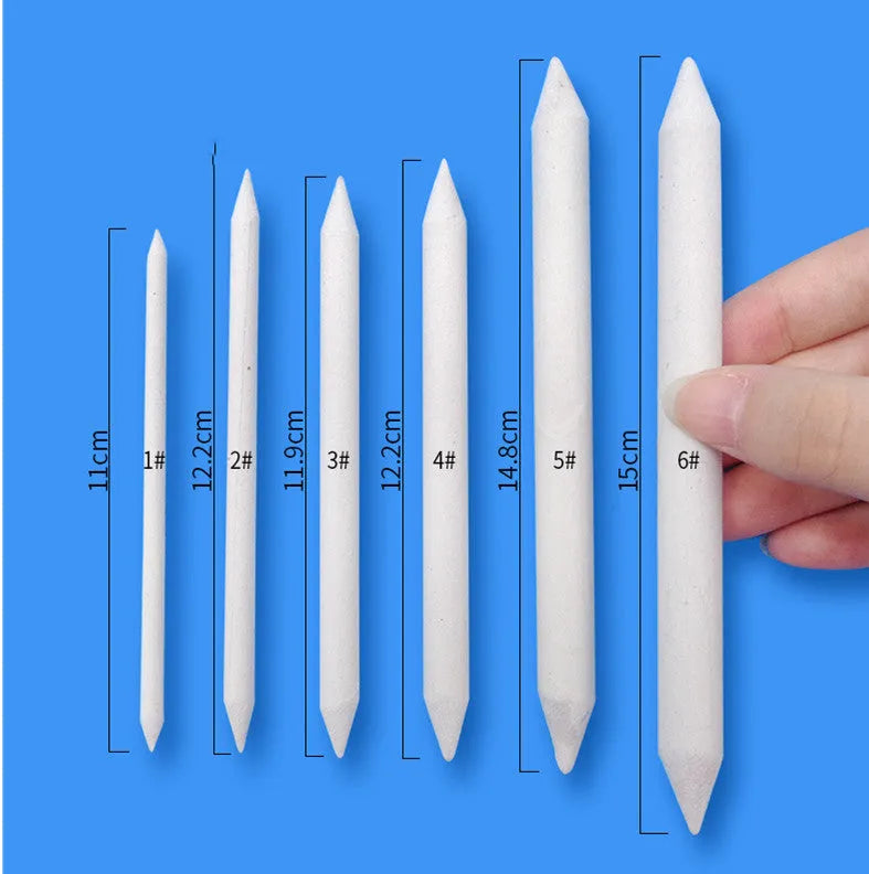 Set of paper eraser pens made from rice paper for art sketching and blending