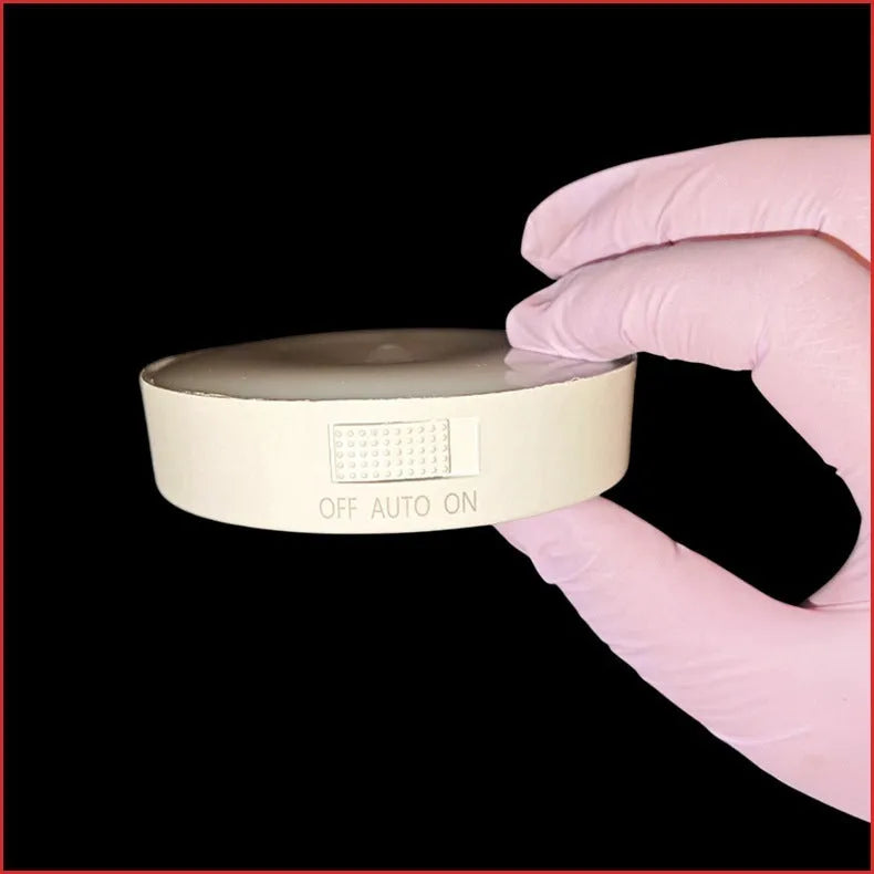 Small round night lamp with side push key, 86mm diameter, 1W LED, battery powered