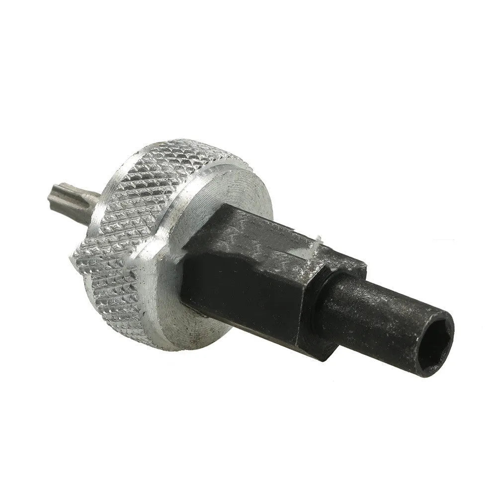 Heat-treated carbon steel ignition module wrench with knurled aluminium knobs on a 1/2" square handle