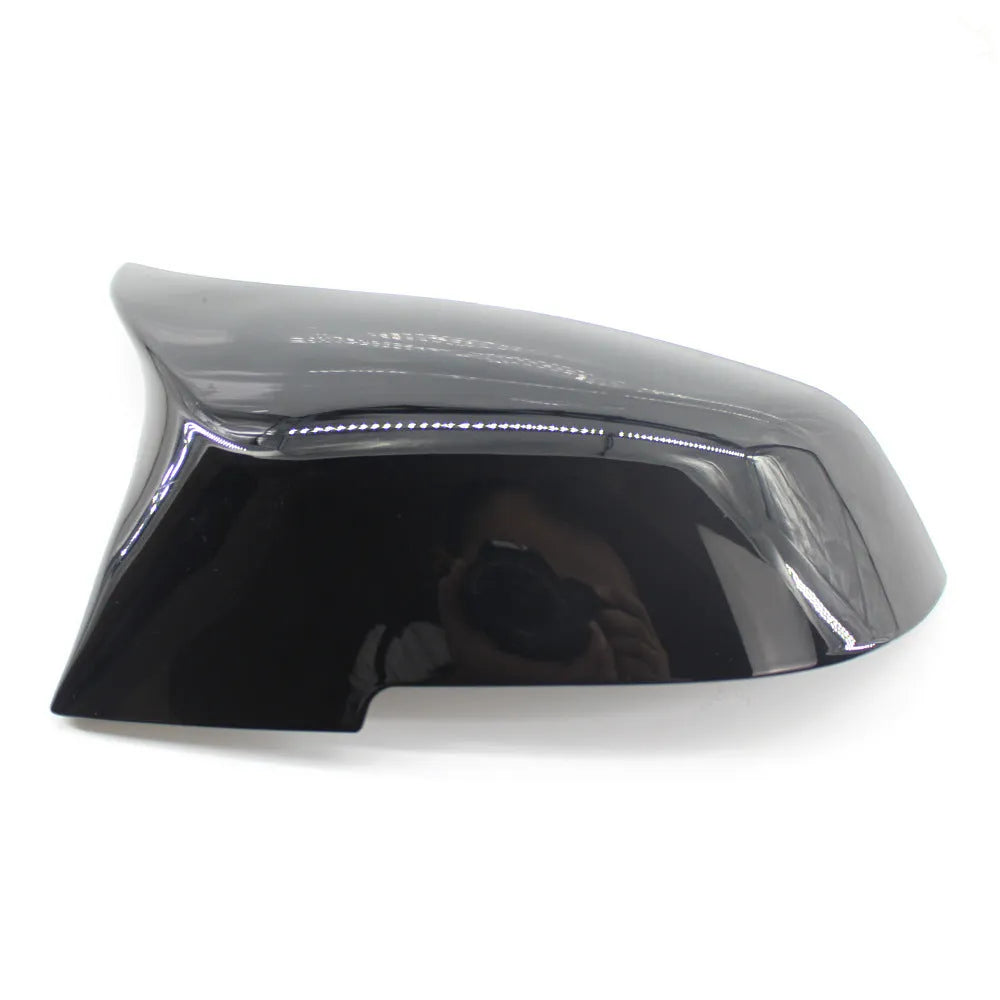 Pair of paint bright black BMW horn-style rear view mirror shells for F-series models