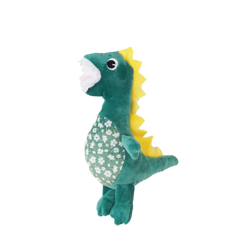 Green plush squeaky puppy chew toy, 26cm x 14cm and 80g, for small dog gnawing and play