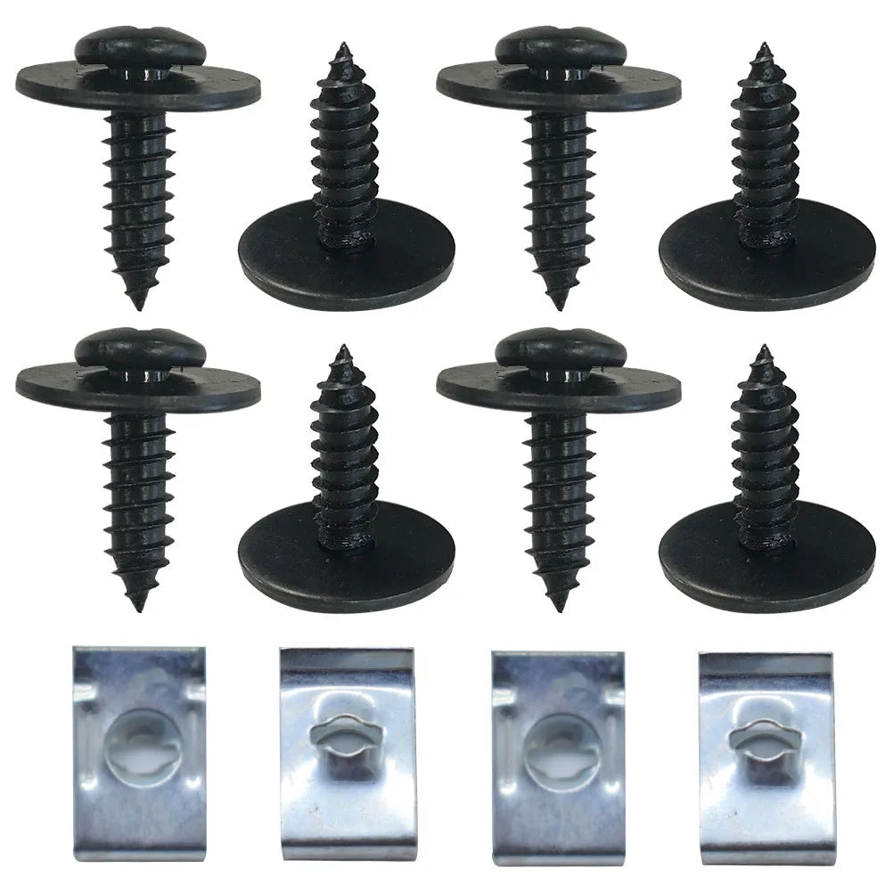 50 black plastic push-type screw rivets for GM car bumper mudguard and splash cover trim fasteners