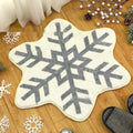 Christmas round polyester carpet on floor in red and green festive design