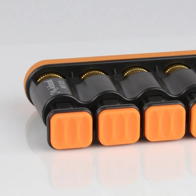 Grey and orange non-slip silicone finger trainer for climbing and musical instrument practice