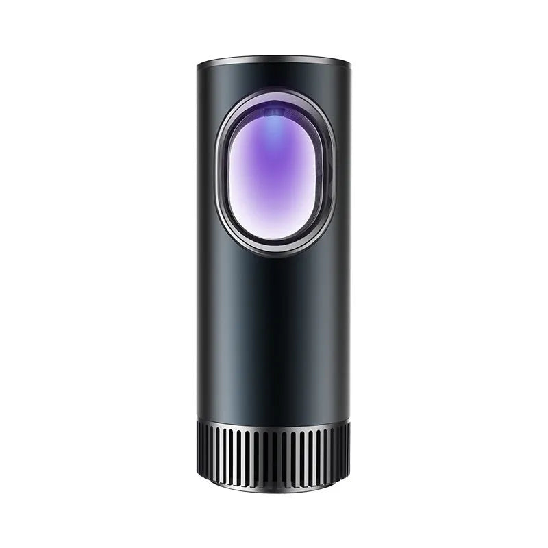 Black ABS smart car air purifier with USB cable, 68x187mm, 12M negative ion rating