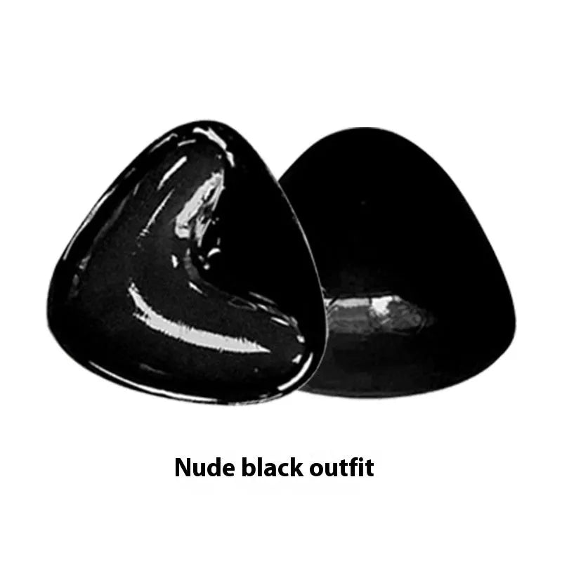 Double sided adhesive silicone bra inserts for push up lift in nude shades, reusable and water resistant