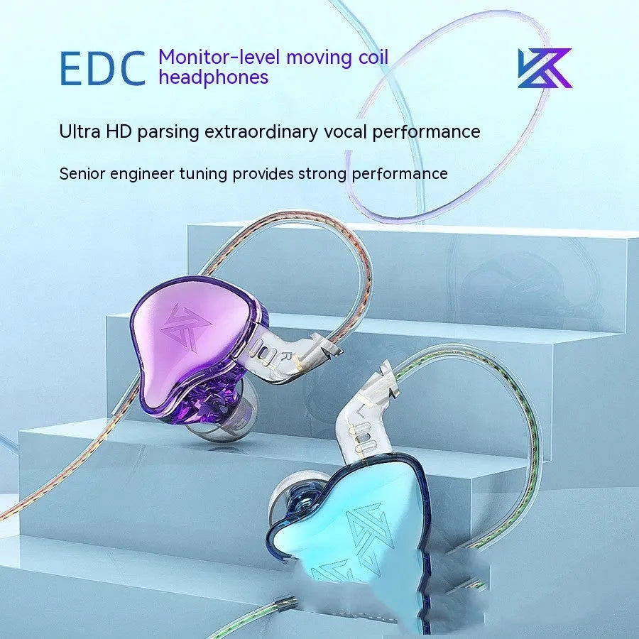 In-ear wired HIFI monitoring earphone with 3.5mm L-bend plug and oxygen free copper cable