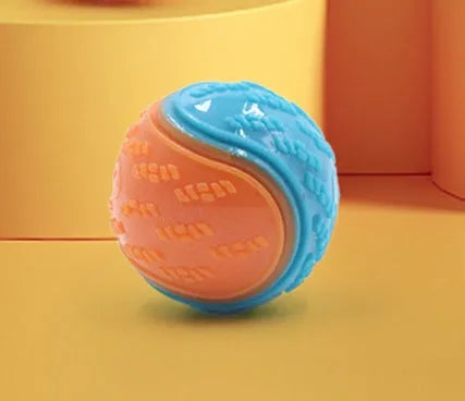 TPR dog training ball with molar texture and sounding feature in 6.5cm size