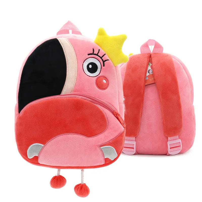 Plush children's backpack in animal design with dimensions 26x24x10cm