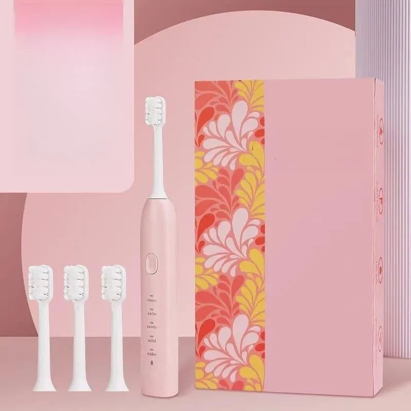 Yellow duck design rechargeable electric toothbrush with soft bristles on a white background.