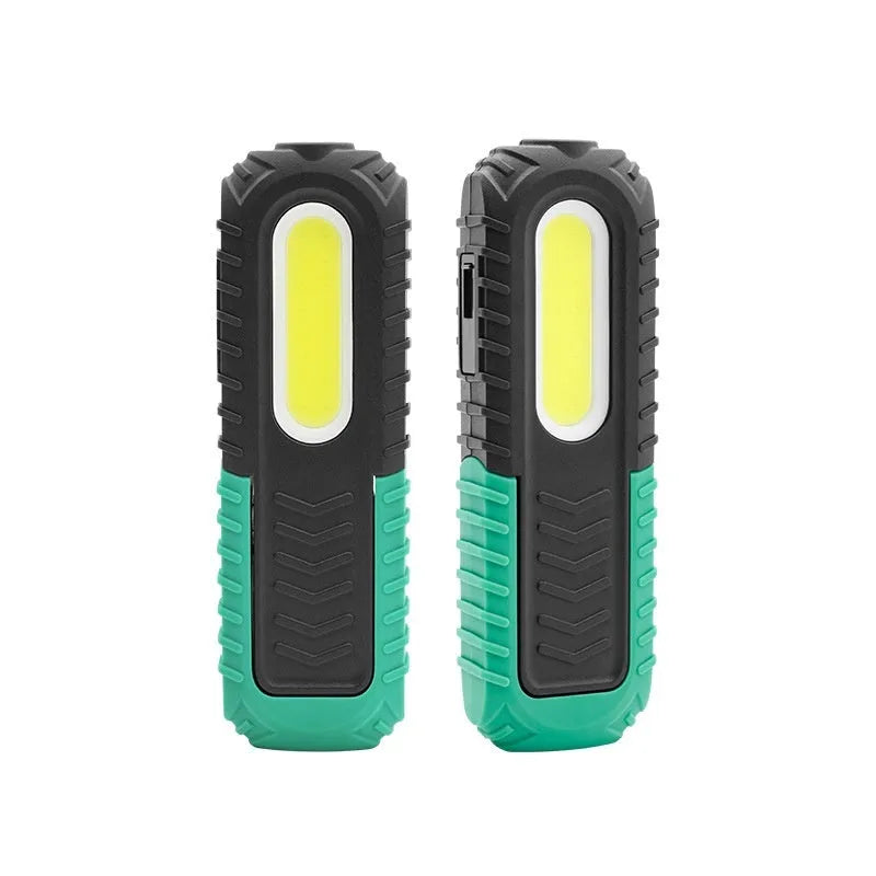 Black and green USB auto repair work light for vehicle inspection