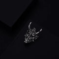 Men's vintage silver necklace with 40mm alloy pendant and electroplated finish