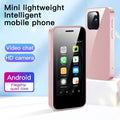 Compact Android 9.0 mini smartphone with 2.5-inch screen in four colour options on a white background.