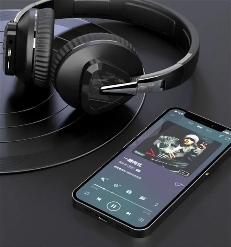 H3 wireless stereo headset with over-ear design in black colour showing ear cups and adjustable headband