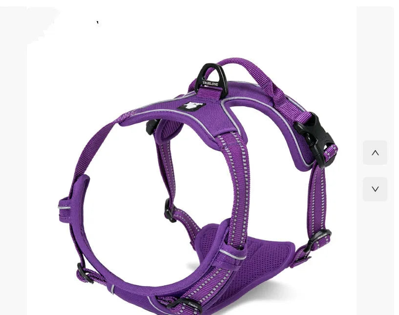 Truelove padded reflective nylon dog harness with front and back clips, orange colour