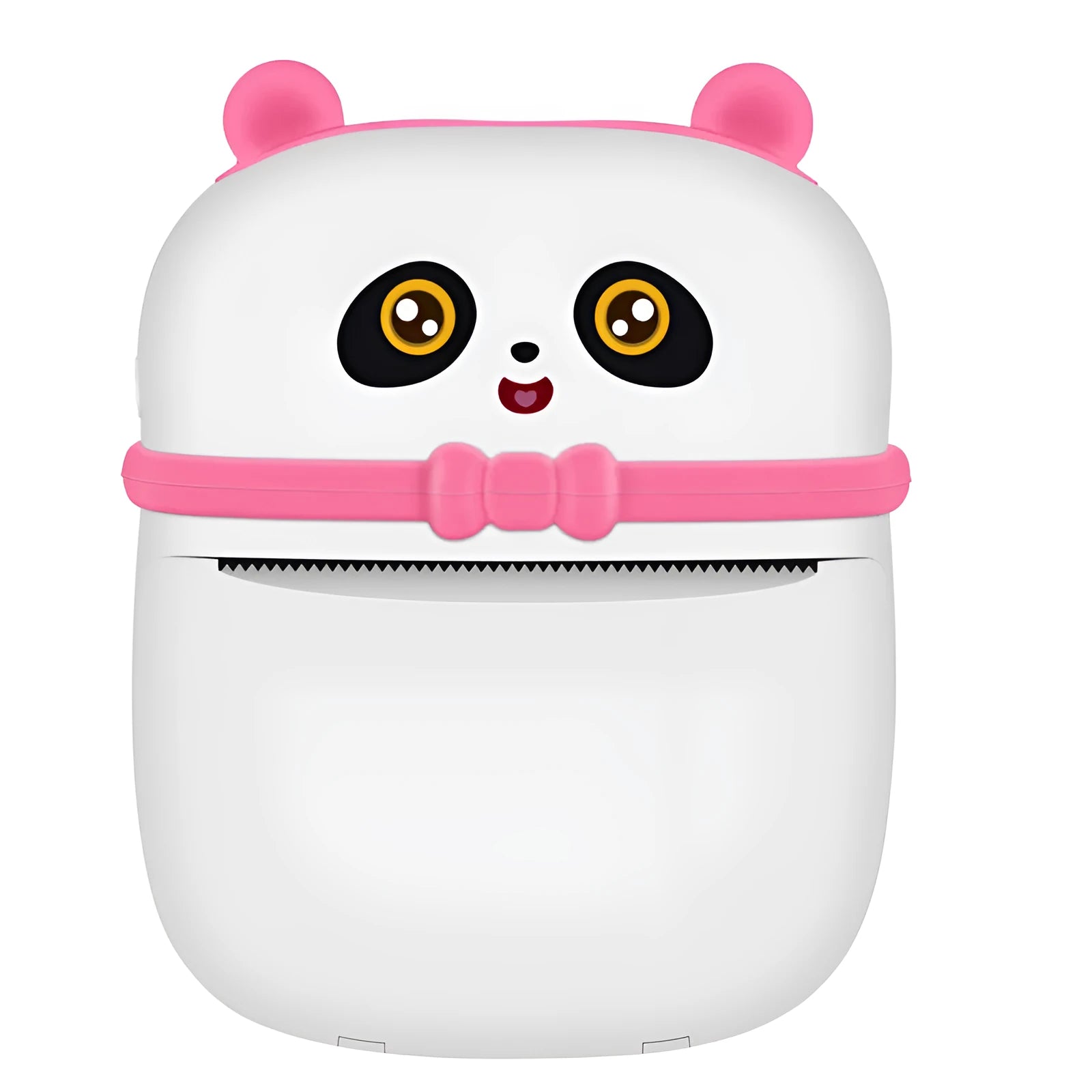 Bluetooth mobile mini thermal printer in pink with paper rolls and USB cable