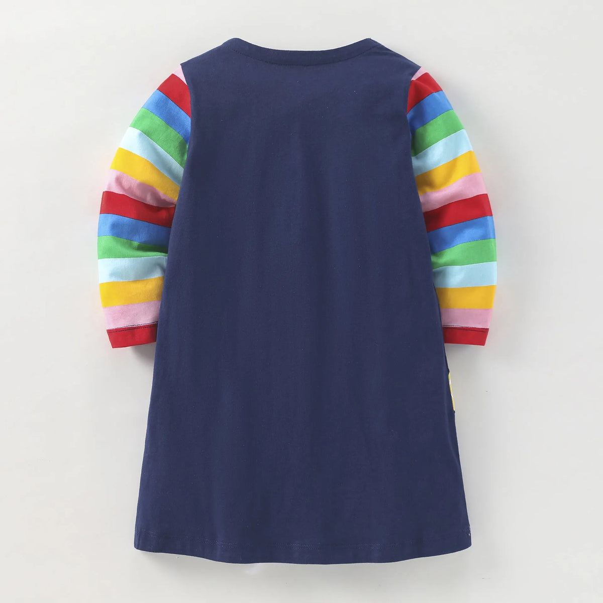 Children's autumn dress, long sleeve, cotton knitted, cartoon pattern, A-line skirt, sizes 90cm to 140cm