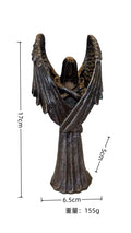 Dark Angel resin craft statue ornament measuring 6.5 by 5 by 17 centimetres.