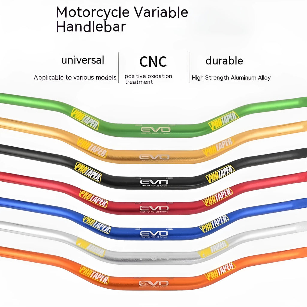 28mm aluminium alloy scrambling motorcycle handlebar with EVO orange finish showing 80cm width