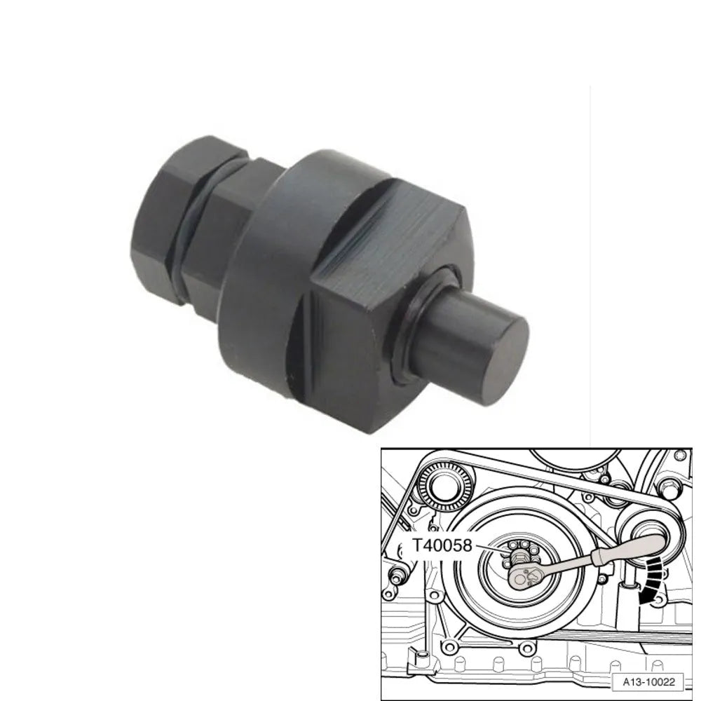Aodi T40058 crankshaft rotating sleeve automotive timing tool with adapter.