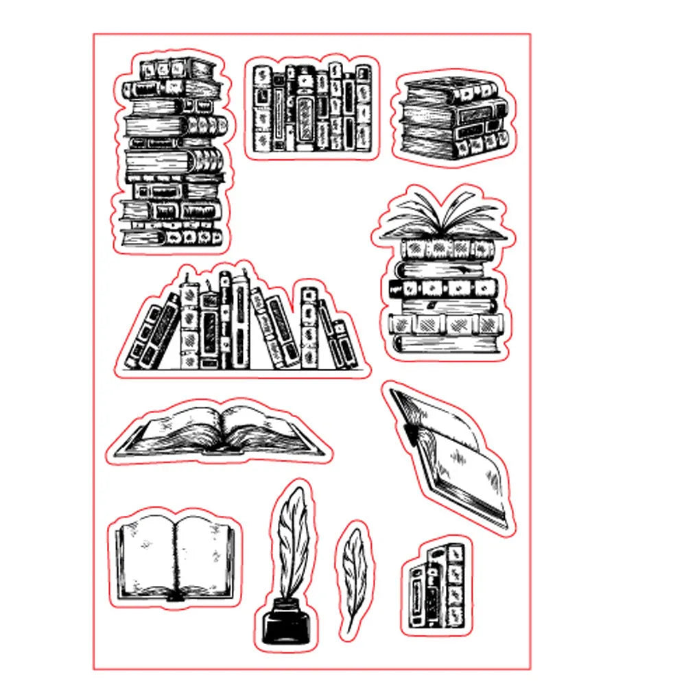 Transparent silicone stamp with seal pattern measuring 11 by 16 centimetres