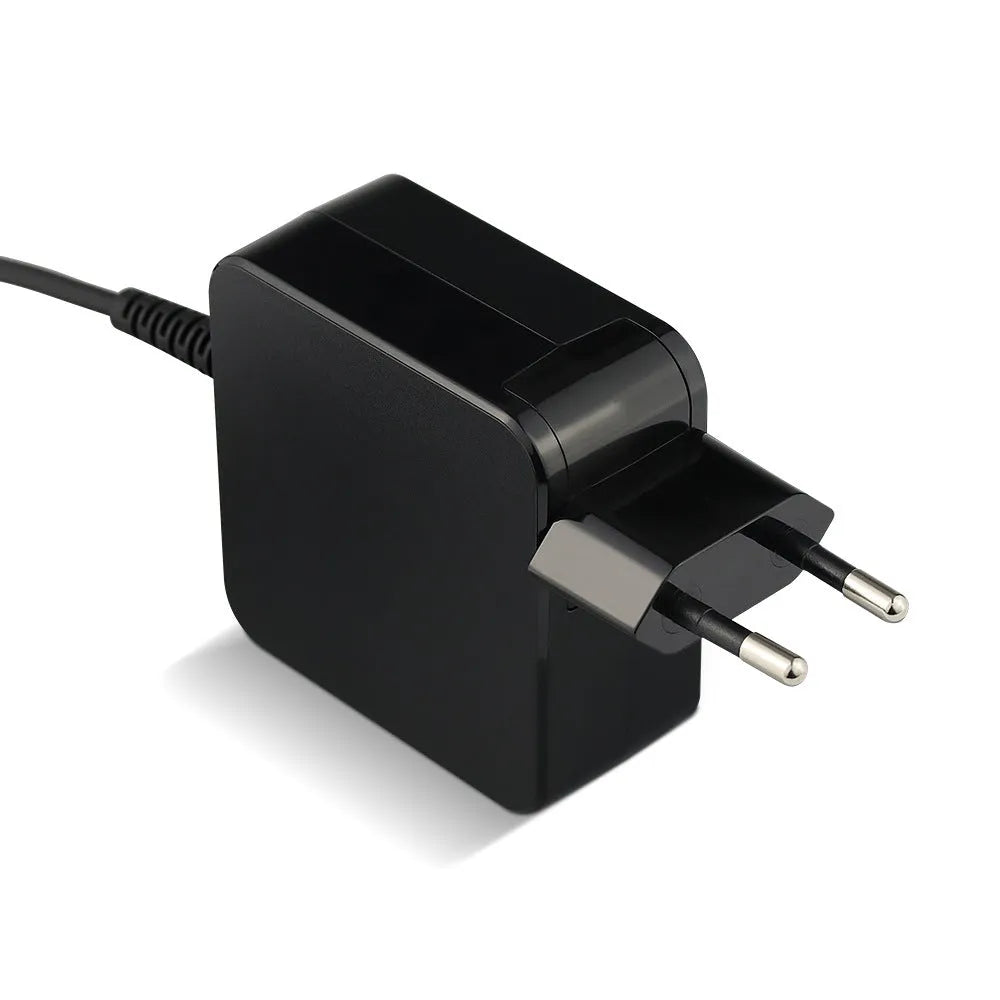 Black 45W laptop power adapter with US plug and charging cable