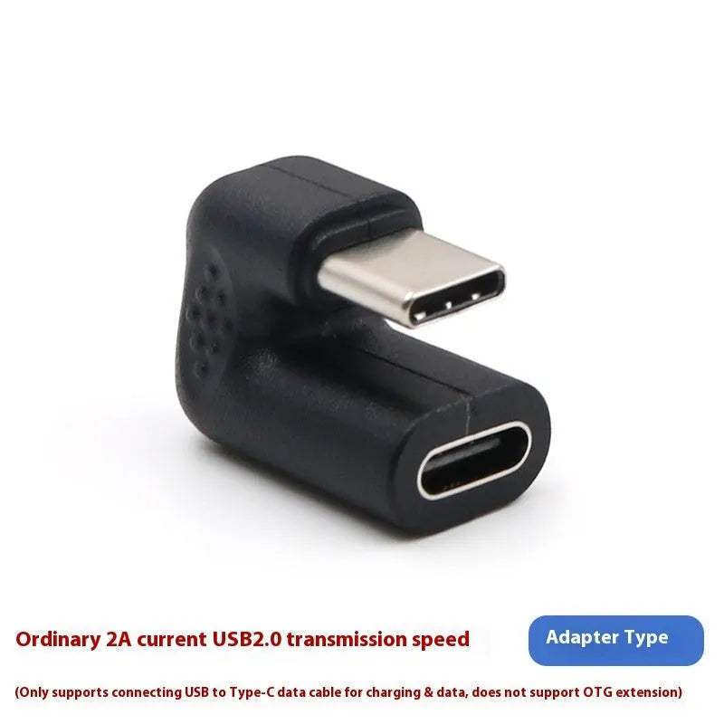 USB-C male to female right-angle adapter extension cable for mobile devices